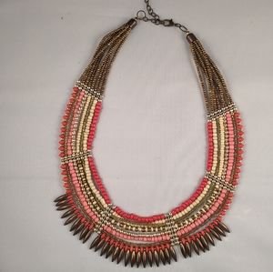 Vintage Multicolored Tribal Bib Egyptian Necklace